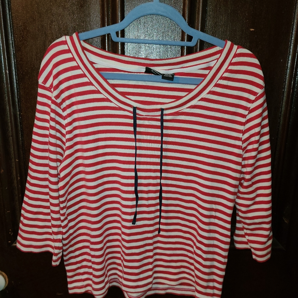 Bobbie Brooks Striped 3/4 sleeve blouse. - Picture 1 of 3